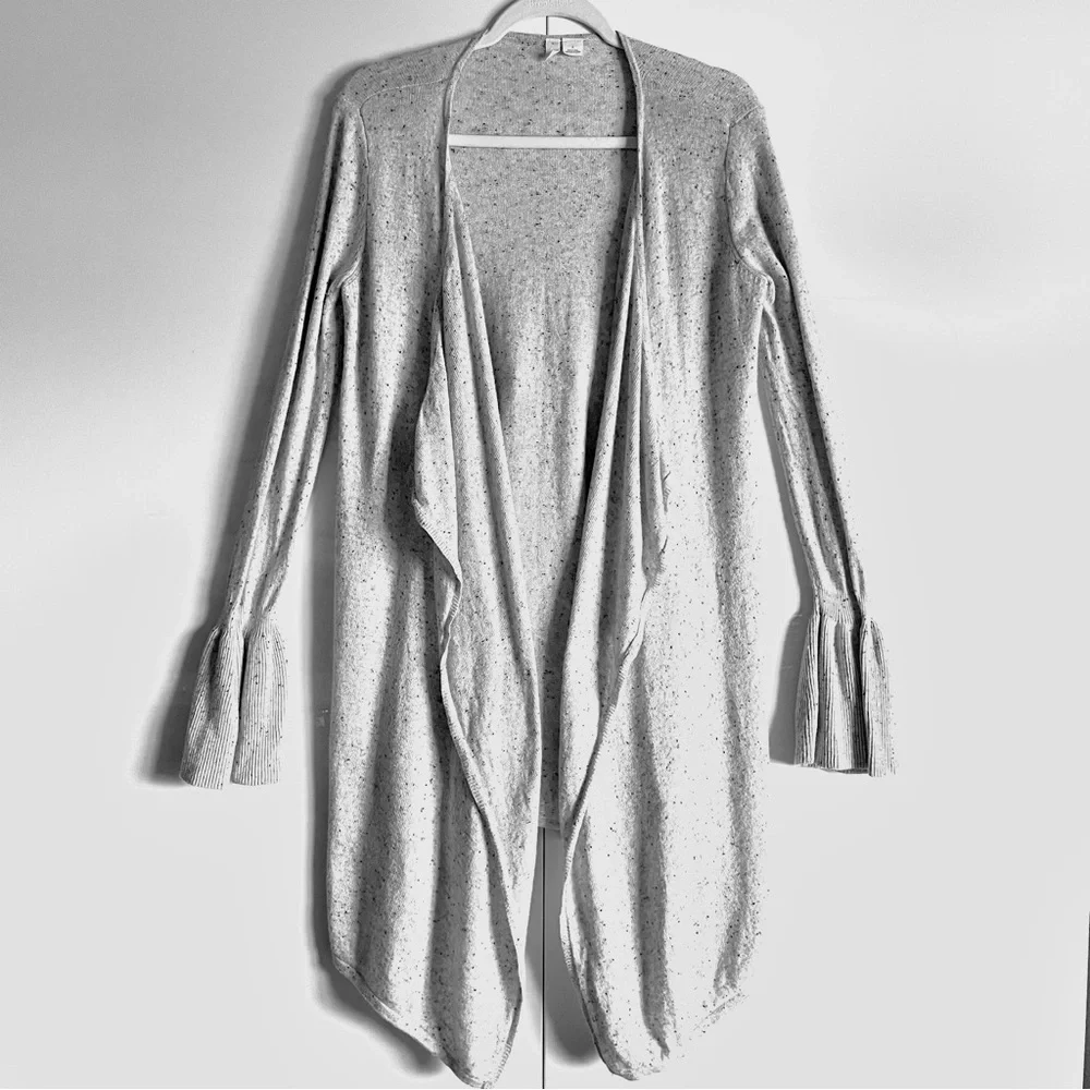 Anthropologie Moth Lyra Cashmere Blend Bell Sleeve Waterfall Long Cardigan S EUC